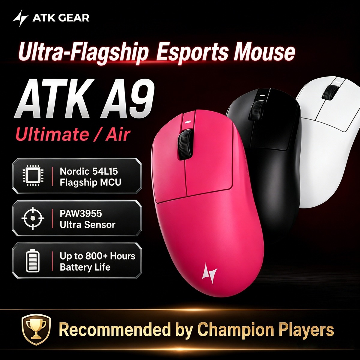 Wireless Gaming Mouse - ATK Oyun Faresi DragonFly A9 Ultimate